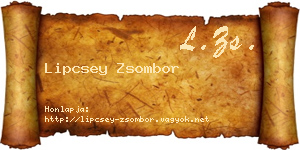 Lipcsey Zsombor névjegykártya